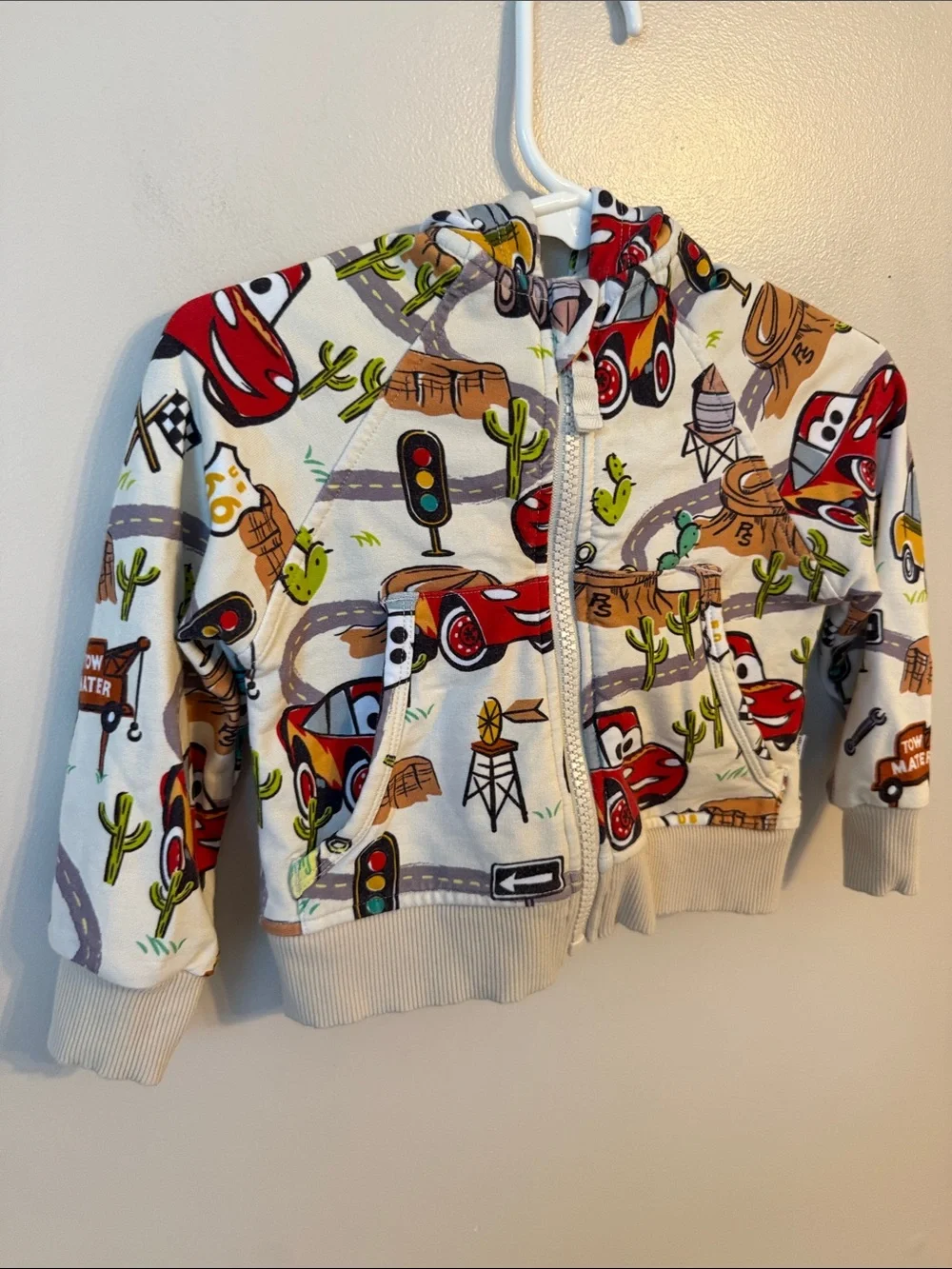 Little Sleepies Disney Pixar Radiator Springs Zip Hoodie Size 6-12 Months